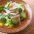 Jaye's cooksnap of when they made きゅうりかにかまレタスの酢の物風サラダ.
