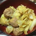 mamingogo☆'s cooksnap of when they made 子供と作る♪鶏団子とキャベツの蒸焼き＊＊.
