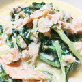 マイミライ's cooksnap of when they made 鮭と水菜のミルク炒め煮.