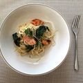  milkchoco's cooksnap of when they made 春の便り♪菜の花と鮭のペペロンチーノ.