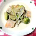riramuhffy's cooksnap of when they made 芽キャベツとサーモンのクリーム煮.