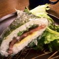 u_mi_n's cooksnap of when they made おにぎらず(テリマヨ魚肉ハンバーグ)♡.