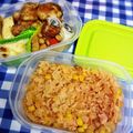 わか江's cooksnap of when they made プチッと鍋で♪豚キム炊き込みごはん.
