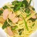 すれびだい's cooksnap of when they made なめ茸とほうれん草とベーコンのパスタ.