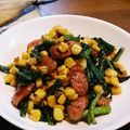 梨にゃんこ's cooksnap of when they made 簡単！小松菜コーン炒め.