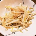 あおはるBS's cooksnap of when they made 節約時短もやし鶏ガラスープ素いりごま副菜.