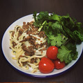 さやりーぬ。's cooksnap of when they made 炒め挽き肉と香菜の和えそうめん.