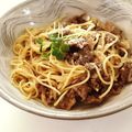 pikonene's cooksnap of when they made 種入りマスタードで☆牛肉と舞茸のパスタ.