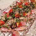 ROSEROSY's cooksnap of when they made ハマチの刺身で♪塩昆布カルパッチョ.