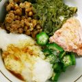 amehuri's cooksnap of when they made 夏だ簡単ネバネバ丼のタレ（海鮮やナス）.