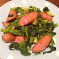 パフェうさこ's cooksnap of when they made 菜の花とソーセージのマスタード醤油炒め.