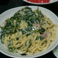 きょんきき's cooksnap of when they made ほうれん草とベーコンの濃厚クリームパスタ.