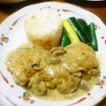 B子chan's cooksnap of when they made 鶏の軽い煮込み　マッシュルームソース.