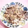 クレイプメートル's cooksnap of when they made レンコンと豚肉の甘辛炒め✿.