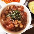 si_＊'s cooksnap of when they made 黄身醤油づけビンチョウマグロ丼.