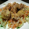 へろりーな's cooksnap of when they made 一口油淋鶏もやしサラダ添え.