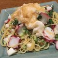 yayo34's cooksnap of when they made タコと夏野菜の和風冷製パスタ.