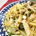 あけちゃんち。's cooksnap of when they made 鶏胸肉とたけのこ・ふきのとうの春パスタ.