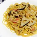 Chikatan☆'s cooksnap of when they made ベーコンとレンコンのスパゲティ.