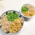 たじこなた's cooksnap of when they made 鶏そぼろ、炒り卵、枝豆の三色丼。簡単！.