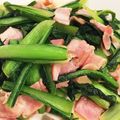 なおっつつ's cooksnap of when they made ゴマ油で！小松菜のしゃきっとベーコン炒め.