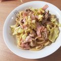 こっさん。's cooksnap of when they made 冷凍うどんで春キャベツと豚肉焼きペペロン.