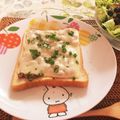 Nat728's cooksnap of when they made 納豆チーズトースト.