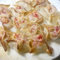 bisiko's cooksnap of when they made ✩エビとカニカマの餃子カップ✩.