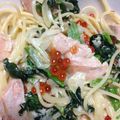 arisa1993's cooksnap of when they made ✿絶品サーモンとイクラのクリームパスタ✿.