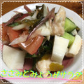 まゆちゃろ's cooksnap of when they made みょうがとささみときゅうりの簡単サラダ.