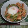 ハンとユヅキ's cooksnap of when they made とろとろ豚とシャキっと水菜のすき煮温玉丼.