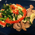 damsn's cooksnap of when they made オムごまのほうれん草と豚こま炒め.