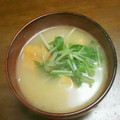 みみりん♪♪'s cooksnap of when they made 水菜と厚揚げの味噌汁.