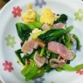 ★えっちゃん☆'s cooksnap of when they made 小松菜とベーコンの卵炒め.