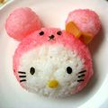 1630412's cooksnap of when they made キャラ弁♡着ぐるみクマのキティちゃん♡.