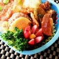 レモンジャ's cooksnap of when they made キャラ弁☆赤いウィンナーのお花☆お弁当☆.