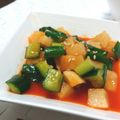 まぁじ's cooksnap of when they made 【簡単】大根ときゅうりのキムチ風浅漬け.