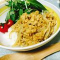 そめっと's cooksnap of when they made 鶏そぼろと豆もやしの胡麻みそ炒めプレート.