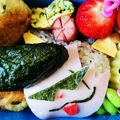 ozushi's cooksnap of when they made 妖怪ウォッチ★ワルニャン★キャラ弁.
