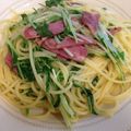 クックC18DJ9☆'s cooksnap of when they made 水菜とベーコンのスパゲティ.