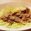クックAKA9I8☆'s cooksnap of when they made 豚肉の塩ダレ焼♪千切りキャベツにのせて♡.