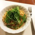 yurikitty's cooksnap of when they made 桜えびと水菜の和風バター醤油パスタ.
