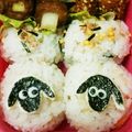 zakkiiM's cooksnap of when they made まん丸おにぎりで♪羊のショーンキャラ弁.