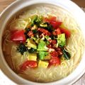 caruga's cooksnap of when they made アボカド豚骨ラーメン.