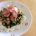hiroerico's cooksnap of when they made 噛むご飯。【納豆・小松菜・茗荷和え】.