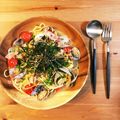 ＊ＡＫＯＲＩ＊'s cooksnap of when they made あさり♪トマトの大葉たっぷり乗せパスタ♪.