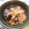 たなかno's cooksnap of when they made 舞茸と春菊と長ネギのスープ　風邪予防にも.