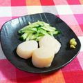 SP♪'s cooksnap of when they made ホタテの刺身♡ちょっと炙ってわさび醤油で.