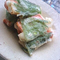 oBsession's cooksnap of when they made 長芋と魚肉ソーセージの大葉包み揚げ.