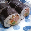 oBsession's cooksnap of when they made 端野菜とソーセージの海苔巻き.